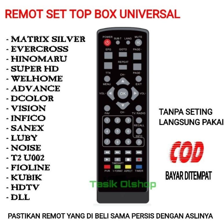 Remot Digital Set Top Box T2 U002  Luby Advance INFICO Vitara Fioline Fleco Goldsat Super HD