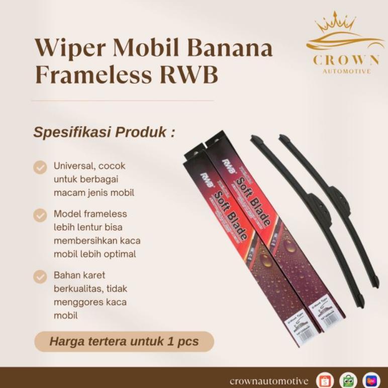Bundling Wiper Mobil Banana Rwb / Wiper Frameless Rwb / Wiper Rwb Softblade