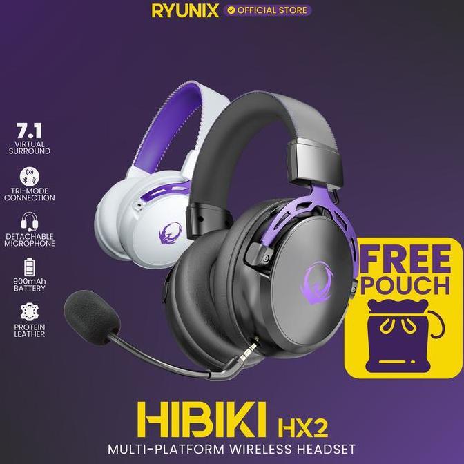 Nandashop21 - Sades Ryunix Hibiki HX2 Headset Gaming 7.1 Wireless Bluetooth