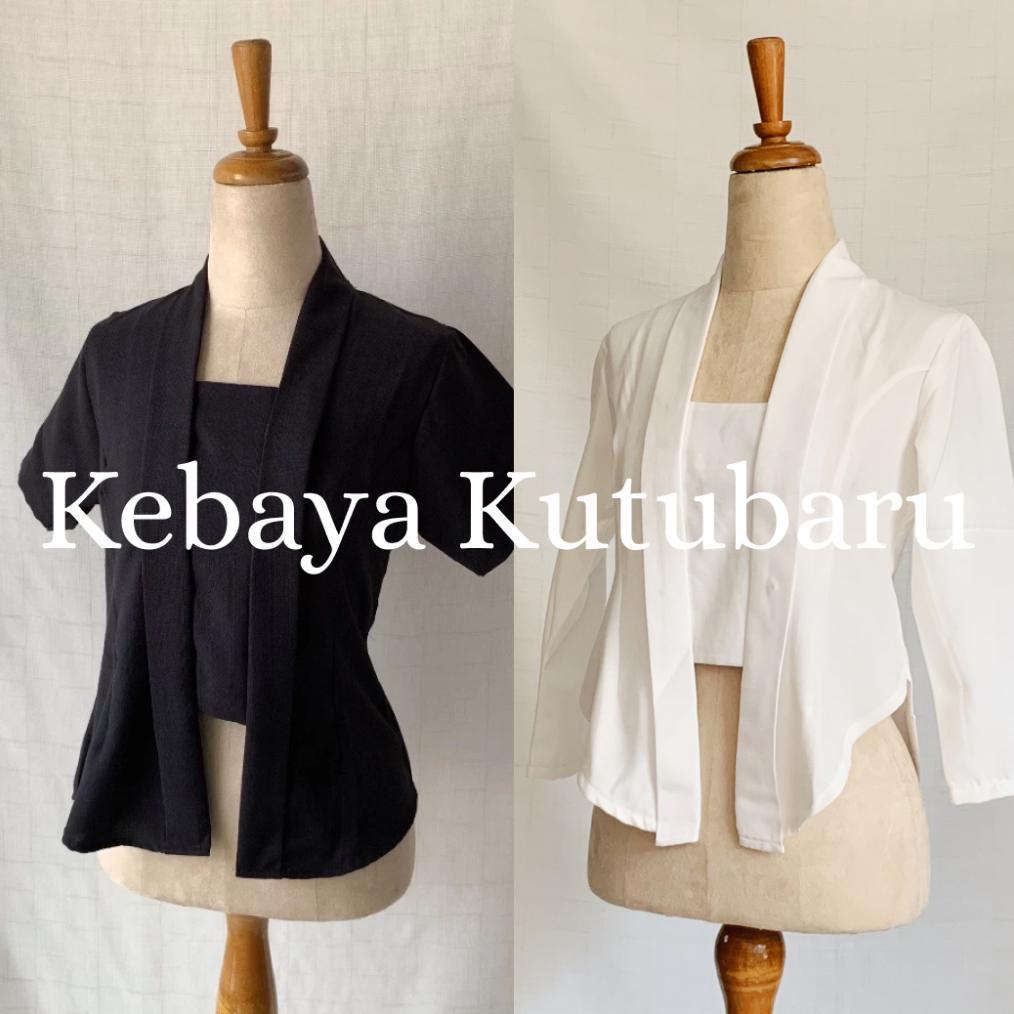 Loewes Kebaya Kutu Baru Putih Hitam Kutubaru Modern Simple Aesthetic Atasan Polos