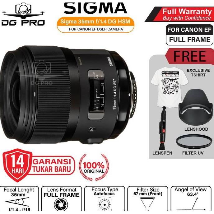 Sigma 35mm f1.4 DG HSM Art Lens for Canon EF / Lensa Sigma 35 mm f/1.4