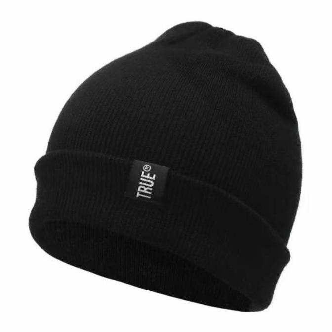 Topi Kupluk Pria Dewasa Rajut Wool True Winter Fashion Beanie Hat Ciput Cowo Cowok Laki Laki Distro 