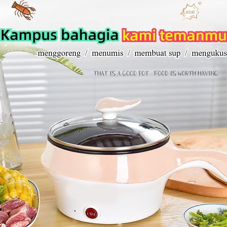 Murah (Cod)Asrama Panci Listrik / Panci Listrik Kompor Listrik Mini 1.2L Kompor Listrik Pelapis Anti