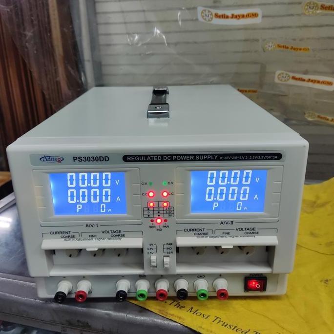 Aditeg PS-3030DD DC Power Supply 2 Channel 0-30V/ 0-3 A [terbaik]