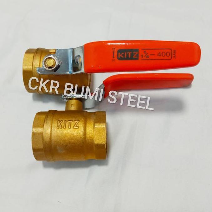 BALL VALVE KITZ 1 1/4" INCH KUNINGAN / STOP KRAN 1 1/4" INCH