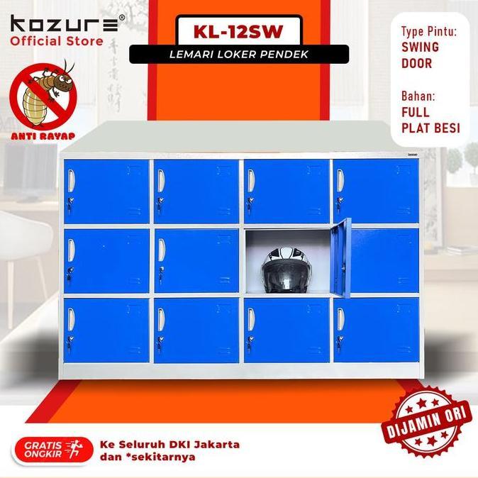 PROMO KOZURE KL-12SW LEMARI LOKER BESI 12 PINTU - LOKER PENDEK UNTUK SEKOLAH TK SD SMP SMA ATAU LOKE