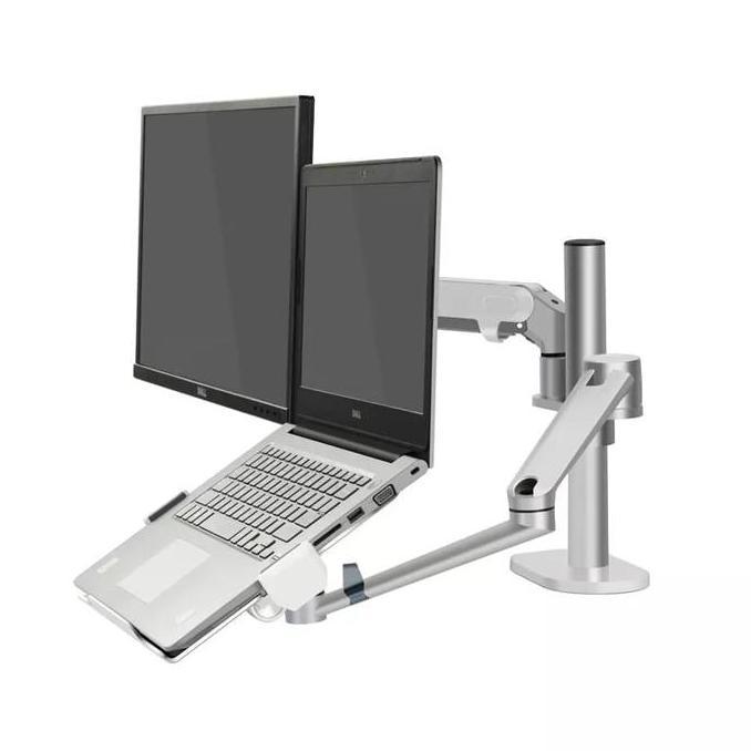bracket monitor dual arm monitor dan Laptop adjustable rotate 360