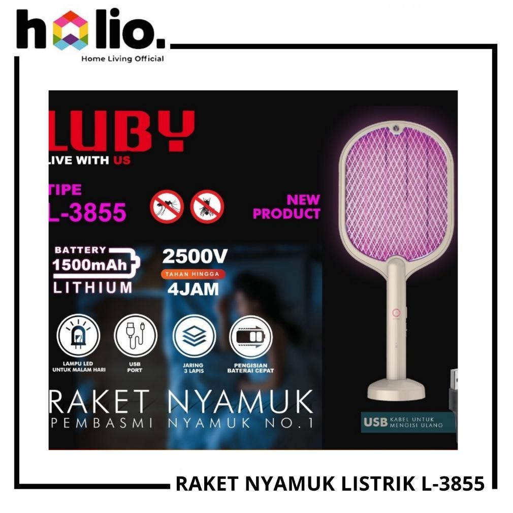 HOT Holio LUBY Raket Nyamuk Listrik Charger Baterai Lithium L-3881/3882/3883/3838/3839/3851/3852/385