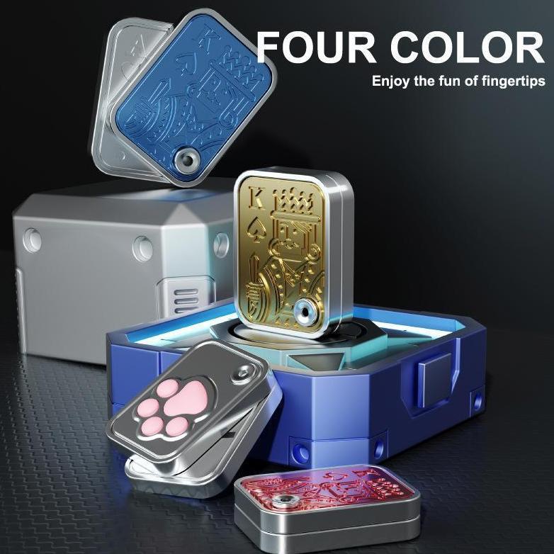 SUPER DEAL Fidget Hand Spinner Arctic Bule Dekompresi Mainan Push Card Kartu Remi Cakar Kucing Anti 