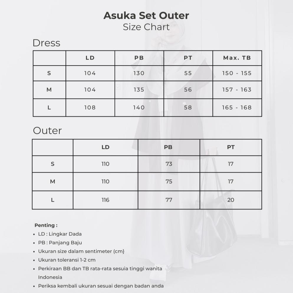 FAST DELIVERY Mininos Asuka Set Outer Gamis Minimalist Syari 2in1