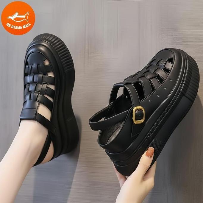 DV144 - BARU BARU UTAMA MALL Sandal Wantia Kekinian Tinggi Sandal Baim Wanita Sandal Fuji Korea Sepa