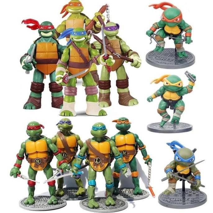 mainan - ACTION FIGURE NINJA TURTLE SET 4 TMNT TEENAGE MUTANT NINJA TURTLE Diskon