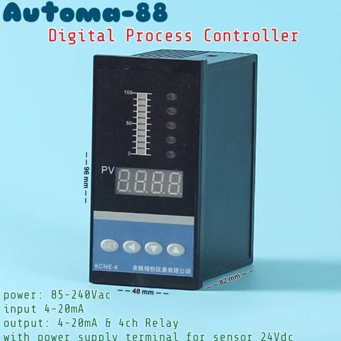 DIGITAL PID CONTROLLER INPUT 4-20MA OUTPUT 4-20MA & 4 ALARM RELAY AT88