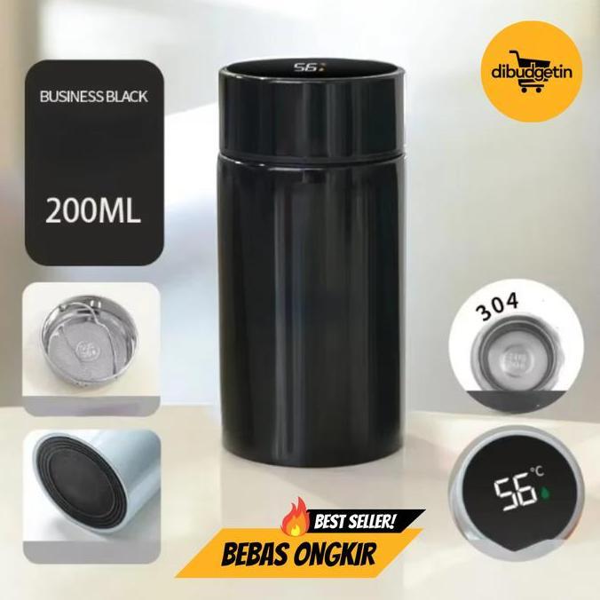 Botol Minum Termos LED Digital Temperature Stainless 200ml - WTRNET LZ120