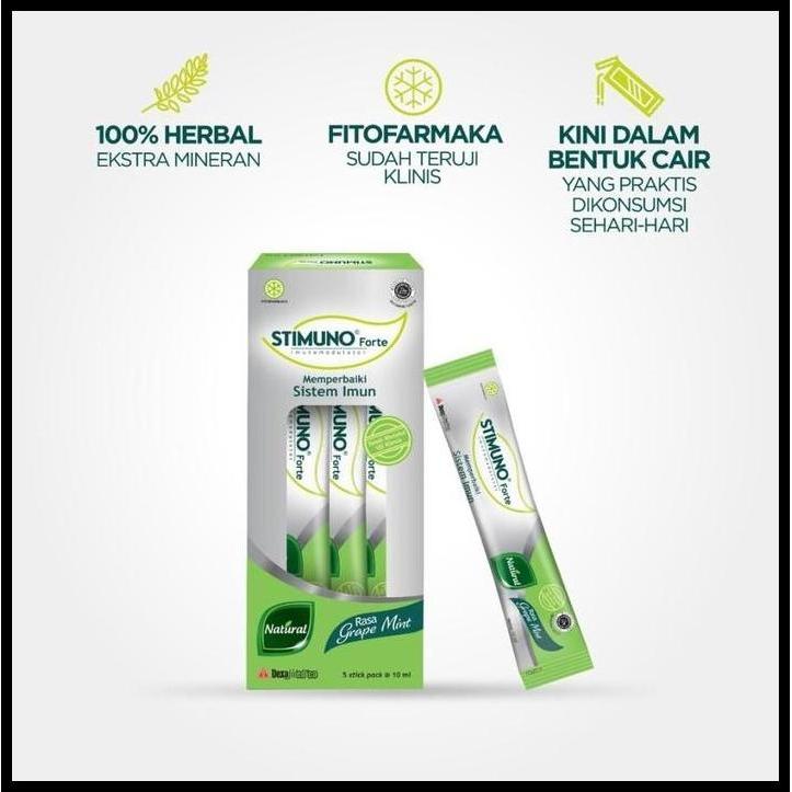 Free Stimuno Forte Stickpack Grape Mint 1 Box 5 Stick 10Ml Terbaru