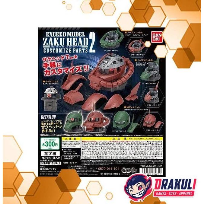 mainan - Gashapon Exceed Model Zaku Head Customize Part 2 Diskon
