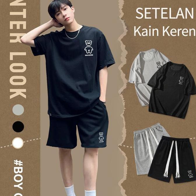 setelan outfit pria setelan laki laki import 1 set outfit cowok set outfit cowo paket 1 set outfit p