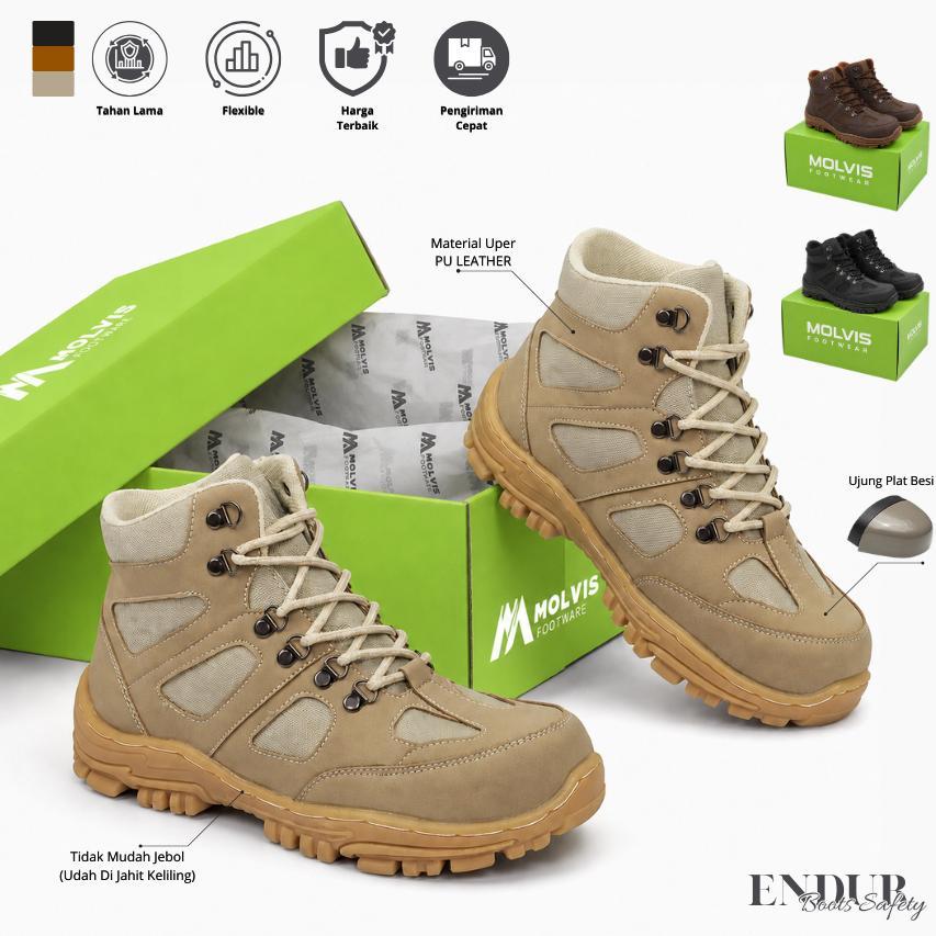Original Sepatu Safety Pria Ujung Besi - Sepatu Boots Pria - Sepatu Pria Septi Outdoor Tracking Gunu