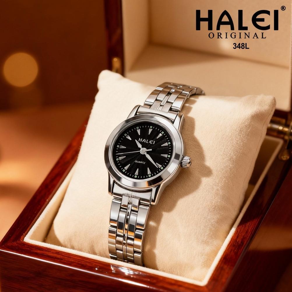 KUALITAS SUPER HALEI IND 348 L - Bergaransi Jam Tangan Wanita Halei Original Fashion Analog Rantai S