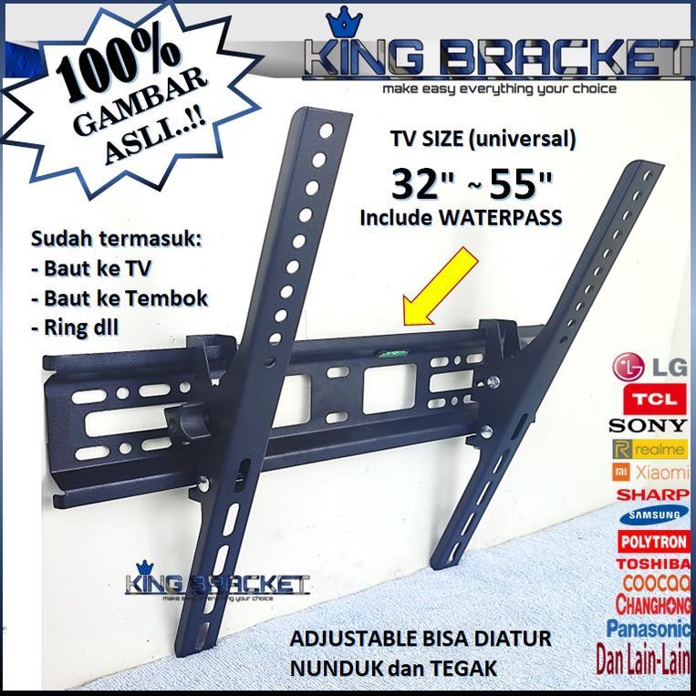 BestPromo Bracket Tv Led Lcd 32" S/D 55" Inch Lebih Tebal Universal 55 50 43 42 40 32 24 21 Inchi Im