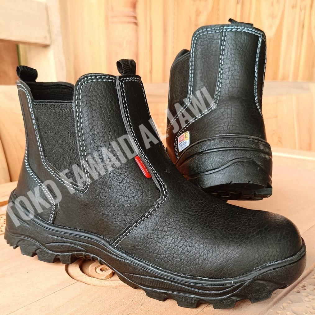 Original Sepatu Safety Slip On Pria King Gregor Kerja Pabrik Kitchen Pdl Pdh Tni Polisi Satpam Ob Po