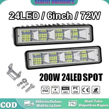Bundling 1Pc Lampu Tembak Cwl Cree 24 Mata Led & 16 Mata Led 12Volt Dan 24Volt Bahan Aluminium Lampu