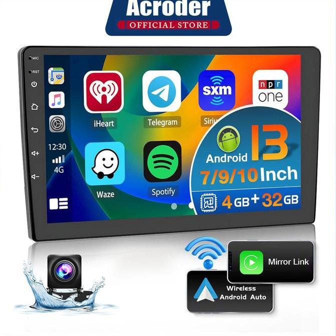Ada Kipas Pendingin8G+128G Head Unit Android 13 mobil 7/9/10 Inch IPS Layer dengan Kamera Mundur Wif