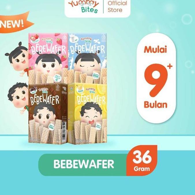 Yummy Bites Bebewafer / 36 gr Snack Baby/ Cemilan Wafer / Snack Anak / Waffer Bayi 9 bulan+