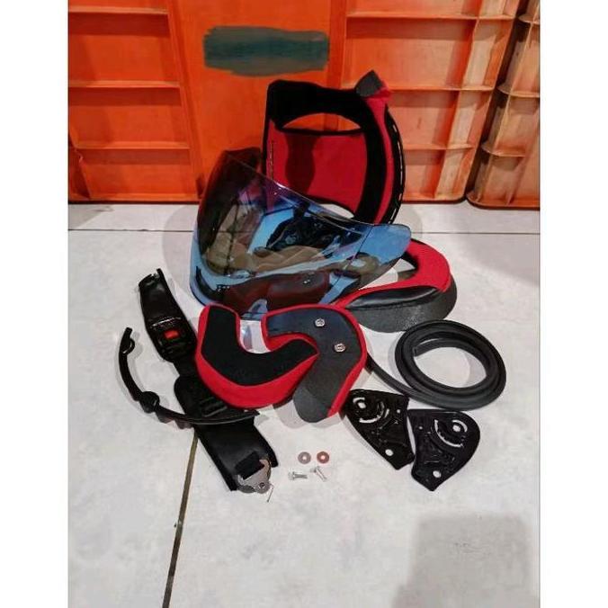 Paket Kaca Helm KYT Djmaru + Busa Spon Helm KYT Djmaru + Karet List Helm KYT Djmaru