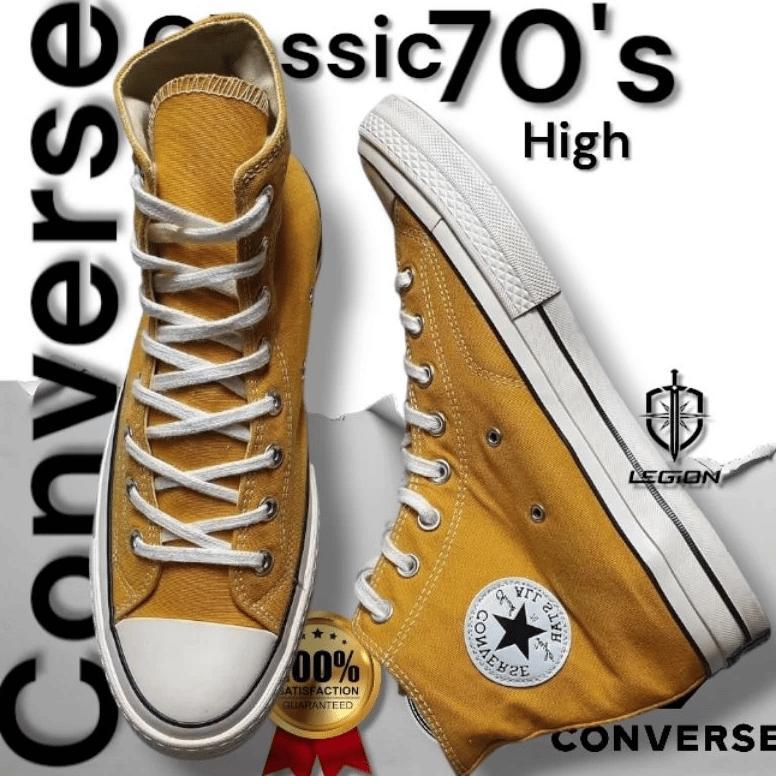 Exclusive 100% Bnib Sepatu Pria Casual Sneakers Converse 70'S High Original Black White Hitam Putih 