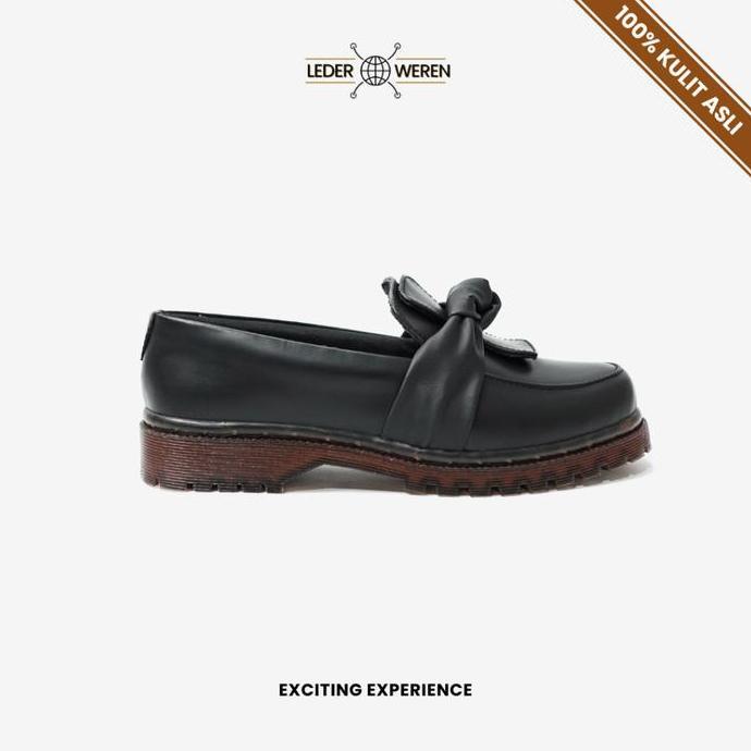 Lederweren Leder Loafer Woman Tape - Sepatu Loafer Wanita Shoes slop
