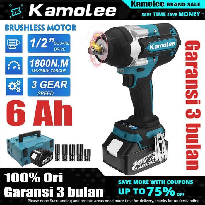 Kamolee DTW700 1800Nm IMPACT WRENCH CORDLESS - Mesin Impact Wrench