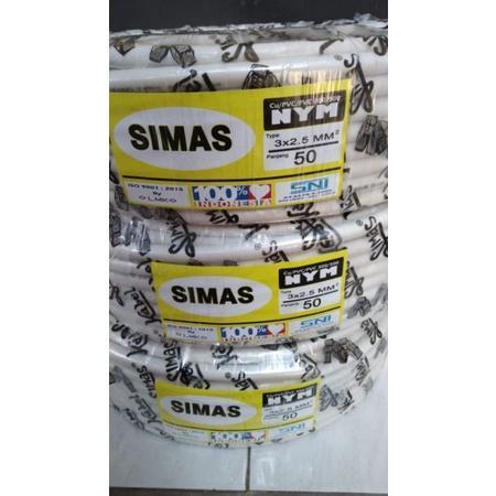 KABEL SNI MURAH 3 X 2.5 SIMAS 3X2.5 NYM PANJANG 50 CABLE ISI 3 TEMBAGA
