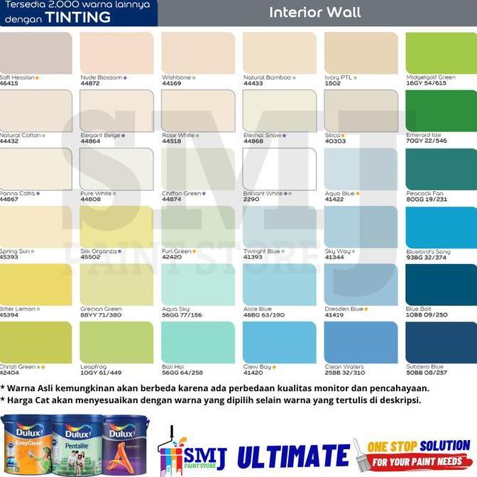 CAT TEMBOK INTERIOR DULUX PENTALITE ANTI BACTERI SHADY LADY (TINTING) 2,5L