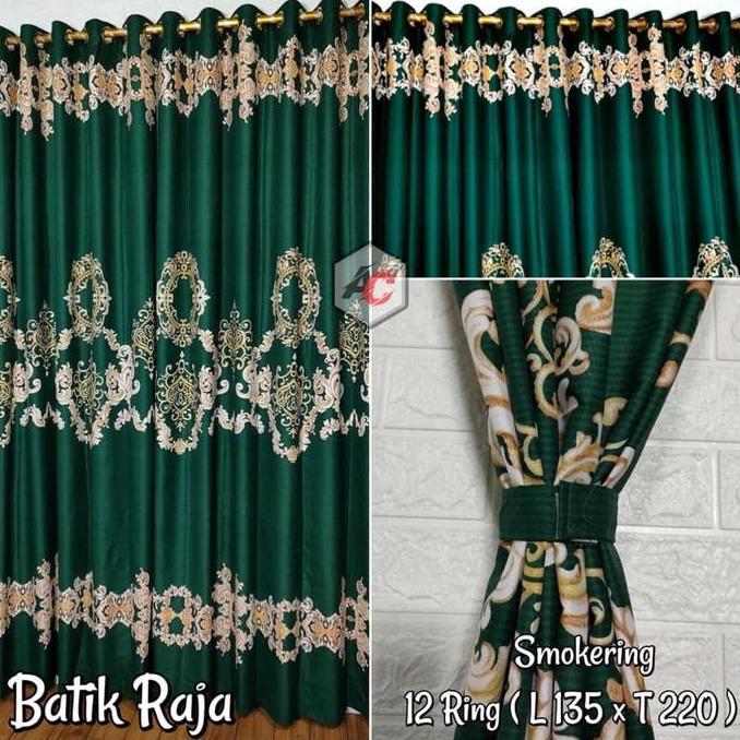 GORDEN JENDELA SMOKRING 12 RING UKURAN 125x230 MOTIF BATIK RAJA FREE TALI