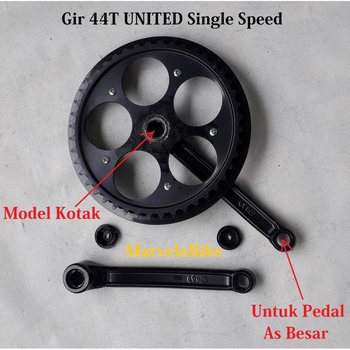 Crank Gir Sepeda Lipat BMX Fixie Mini 44T UNITED Single Speed
