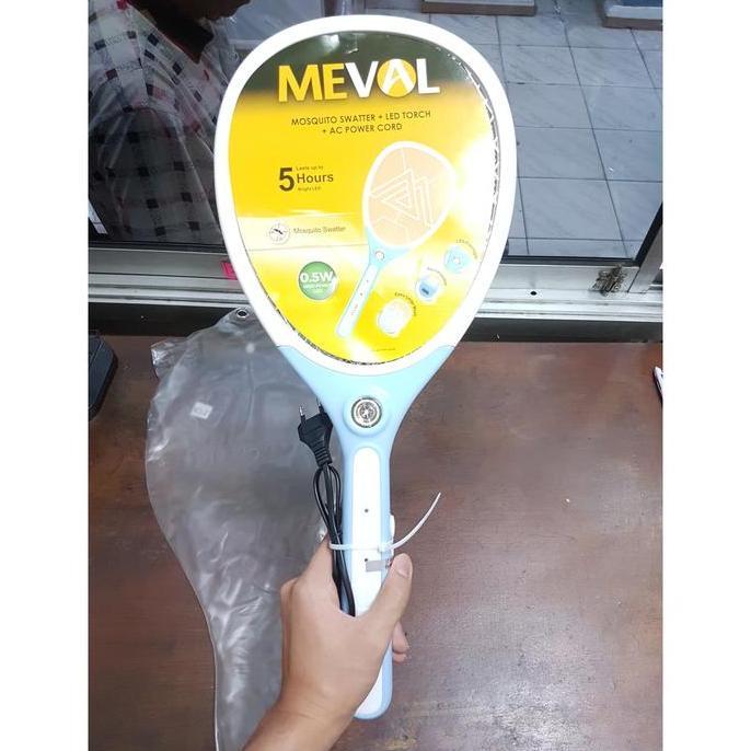 Meval Raket Nyamuk + LED Battery Rechargeable (Kabel)