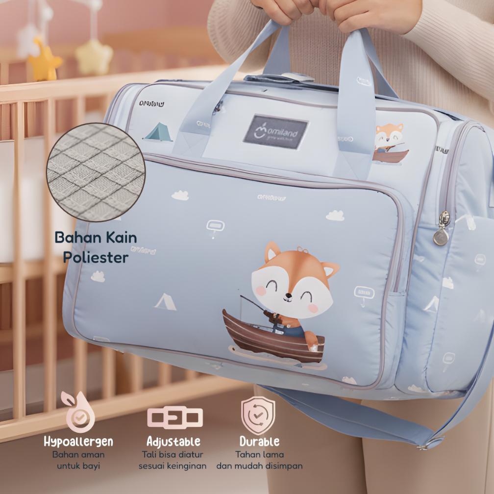 BestPromo Tas Bayi Omiland Tas Multifungsi Tas Selempang Diaper Bag Besar Medium Kecil Banyak Kanton