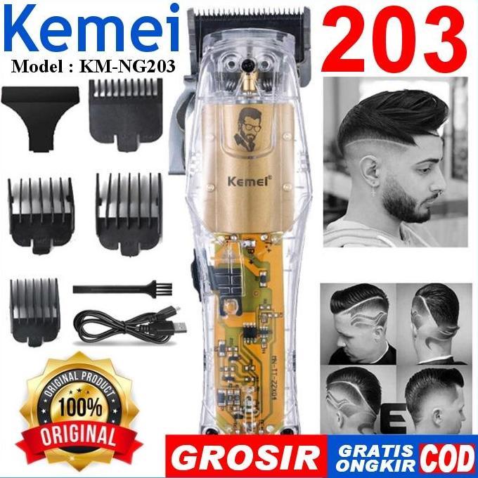 KM203 KEMEI 203 Alat Mesin Cukur Rambut CAS Recharge Baterei KM-NG203
