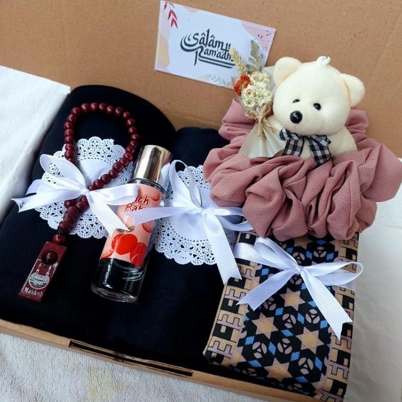 Diskon (Paket Mukenah) Paket Alat Sholat Cewek Wanita Hampers Muslimah Cewek Kado Ramadhan Gift Box 