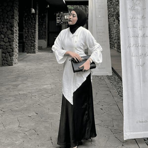 FLASH SALE POLA WEAR ARUNA TUNIK WANITA LINEN KANCING SIDE BOTTOM LONG ASIMETRIS