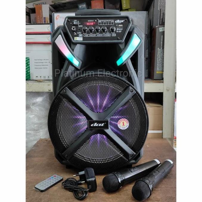 Speaker Aktif 12" DAT DT-1210FT X2 Portable 2 Mic Wireless Sound 12 in