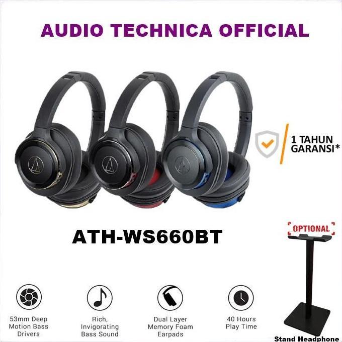 Audio-Technica ATH-WS660 BT Bluetooth Headset ATH WS660BT WS660