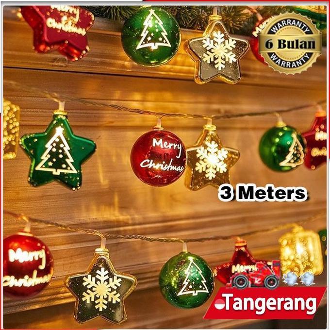 EXAMINER 20pcs Lampu Dekorasi Natal 3 Meter Bola Lampu Pohon Natal Hiasan Lampu Pohon Natal