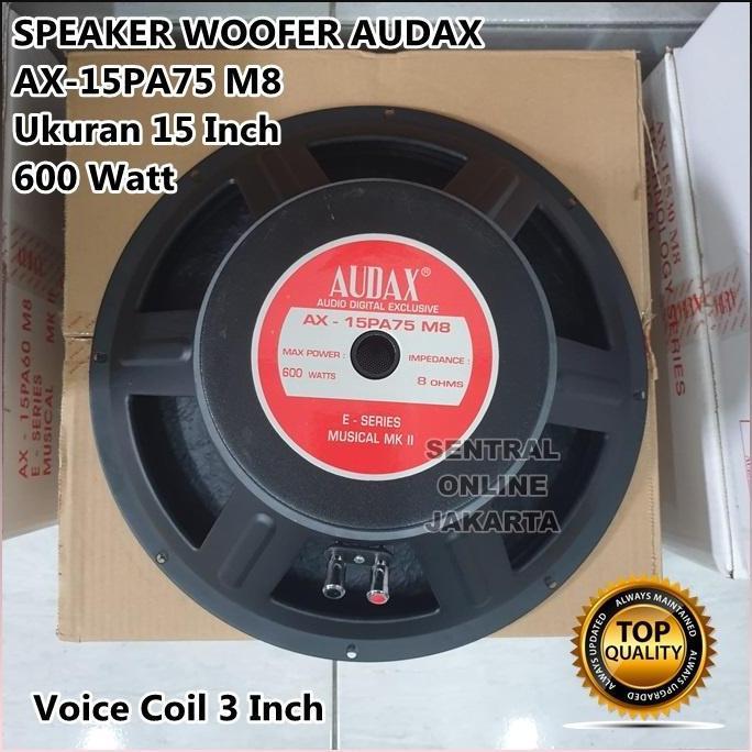 SPEAKER WOOFER AUDAX AX 15 PA 75 FULL RANGE 15in 15 inch 600 WATT 15PA75 AX 15PA75 M8 ORIGINAL AUDAX