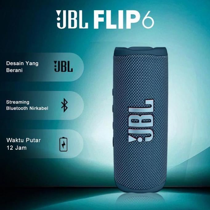 100%Ori JBL Flip 6  Waterproof Portable Speaker Bluetooth Powerful Sound and Deep Bass IPX7 Tahan Ai