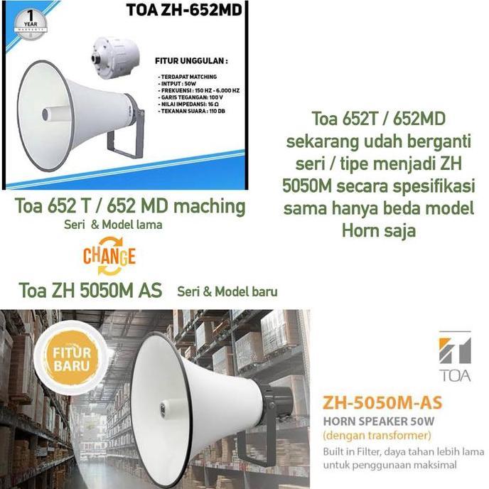 Speaker Corong / Horn TOA ZH 652 T Original ( 50Watt + Mecing )