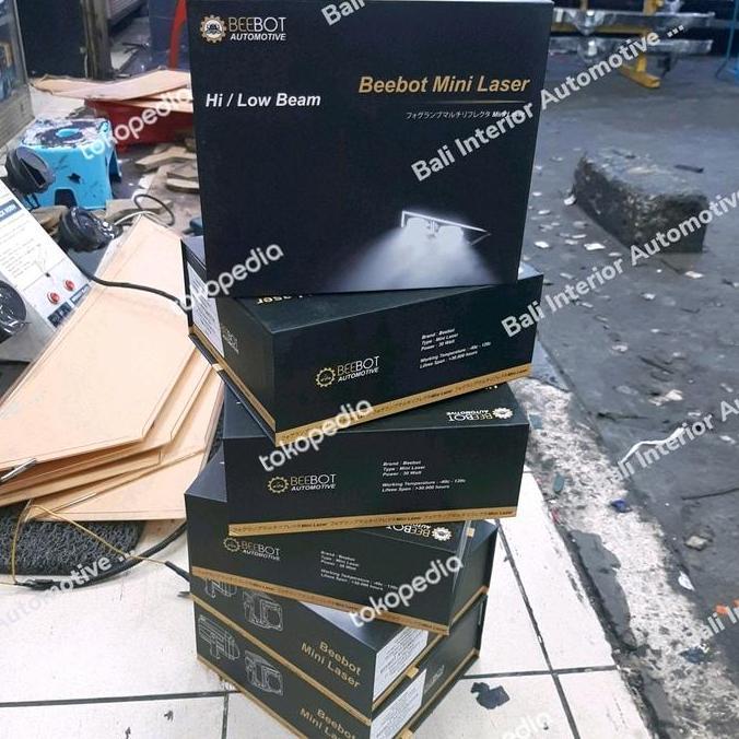 Paket Lampu Mini Projector BiLED Laser BEEBOT ML2-W Lo/Hi 6K