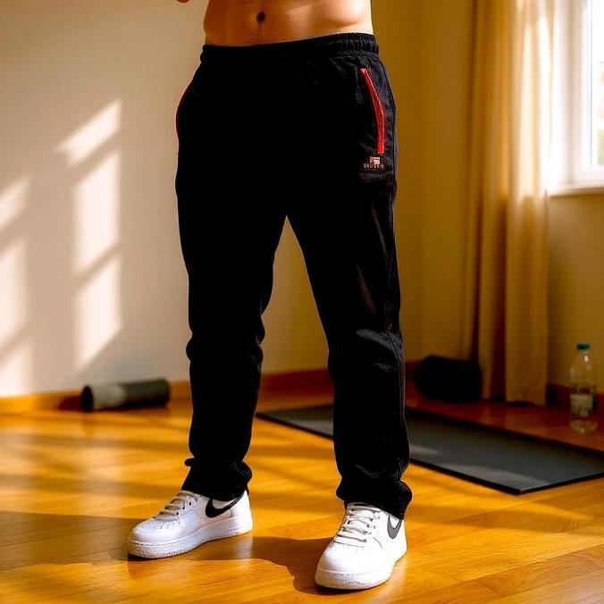 Celana Training Joger Zipper Pria Wanita Jogger Olahraga Trening Panjang Running Sweatpants Premium 