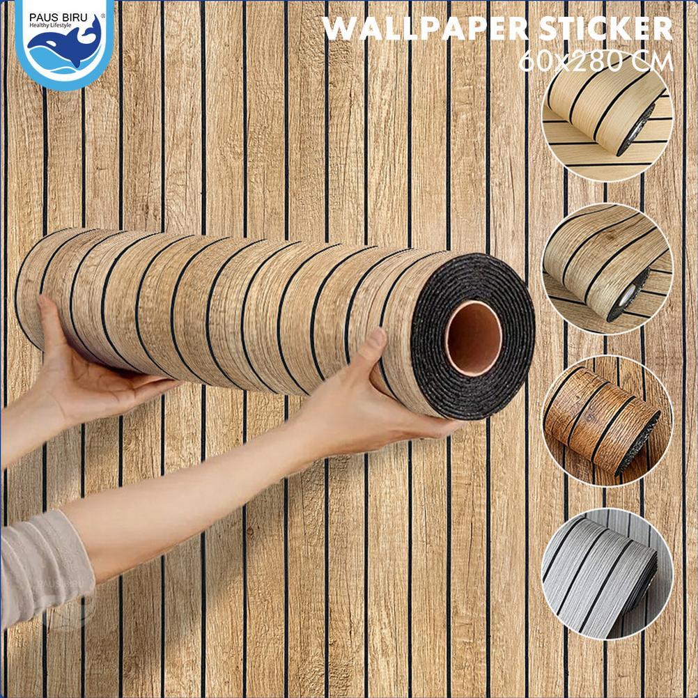 Jamin Murah Paus Biru - Wallpaper Sticker 60X280Cm Wall Panel Pvc Foam Premium Woodpanel Dekorasi Di